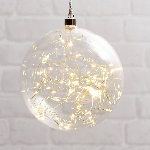 Glow LED dekorační koule ze skla, Ø 20 cm čirá