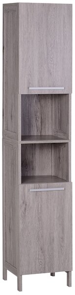 Skřínka kleankin – Vysoká pomocná skříň do koupelny s velkým úložným prostorem 30x32x172,5 cm | Aosom