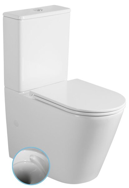 Sapho Sapho, DARIO RIMLESS WC kombi mísa s nádržkou, spodní/zadní odpad, bílá, PC106V