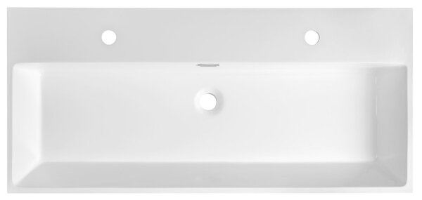 Sapho Sapho, AQUATIC umyvadlo, litý mramor, 100x46cm, 2 otvory na baterie, bílá, AT100-2