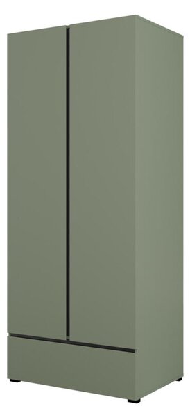 Dvoudveřová šatní skříň 89 cm GLENROSE - zelená / černá