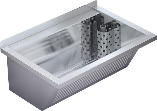 KWC AR umyvadlo, SIRIUS, chromovaná ocel, 750x354x500 mm, odtok vpravo