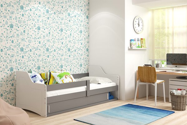 BMS Group Dětská postel s úložným prostorem (s posuvnými dvířky) SOFIX 160x80 grafit Barva výplně dvířek: Grafit