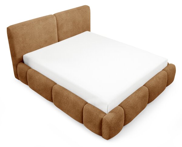 Čalouněná jednolůžková postel 120x200 ANCHA - koniak