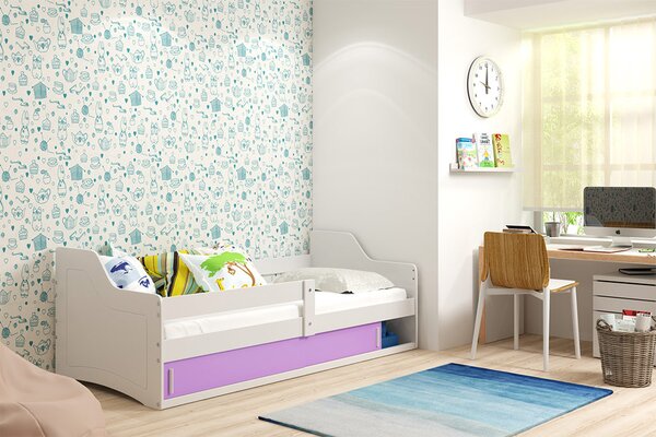 BMS Group Dětská postel s úložným prostorem (s posuvnými dvířky) SOFIX 160x80 bílá Barva výplně dvířek: Fialová