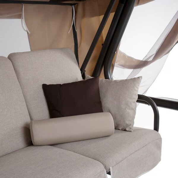 Zahradní houpačka Venezia Lux s moskytiérou, polštářky a bočními stolky D048-05FB PATIO 448544