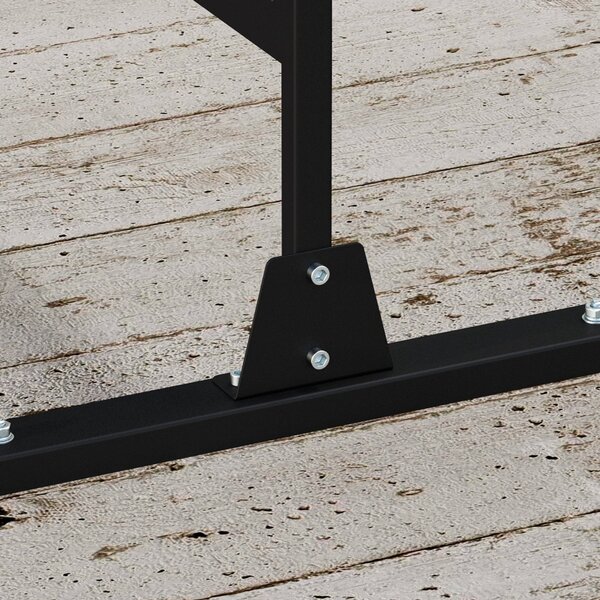 Dekorativní panel pro venkovní použití Outsunny s větrem rozkládající se listovou vzorem - 122 x 45 x 198 cm, černý | Aosom
