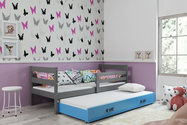 BMS Group Dětská postel s výsuvnou přistýlkou ERYK grafit Velikost postele: 190x80 cm, Barva šuplíku: Modrá