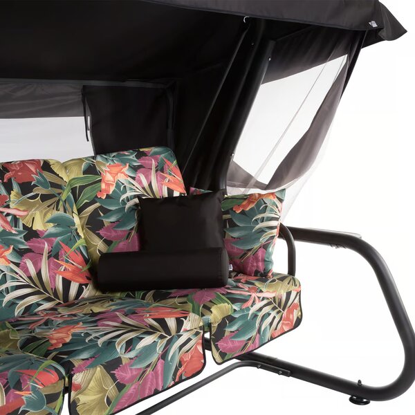 Zahradní houpačka Venezia Lux Black Edition s moskytiérou, polštářky a bočními stolky G052-23IB PATIO 448546