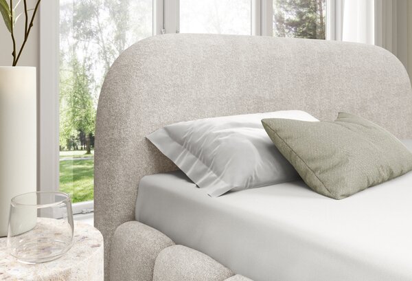 Designová jednolůžková postel 120x200 BERLA - ecru