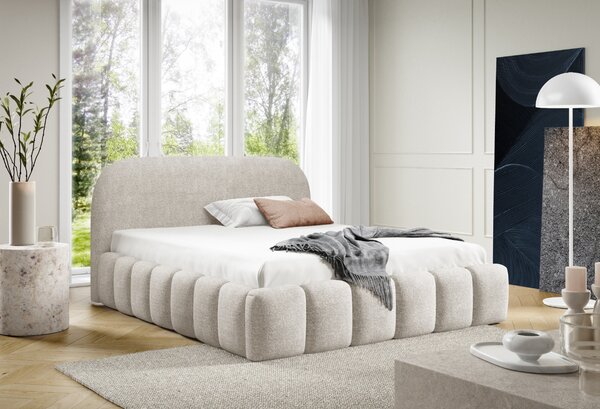 Designová jednolůžková postel 120x200 BERLA - ecru