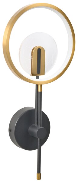 LED nástěnná lampa SAMBRE Zlatá Černá Kov