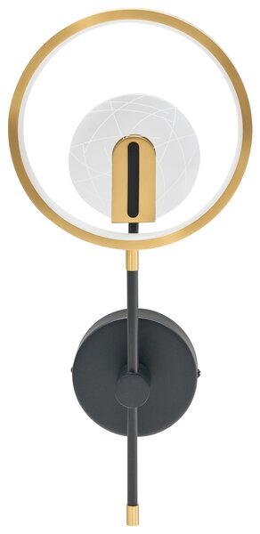 LED nástěnná lampa SAMBRE Zlatá Černá Kov