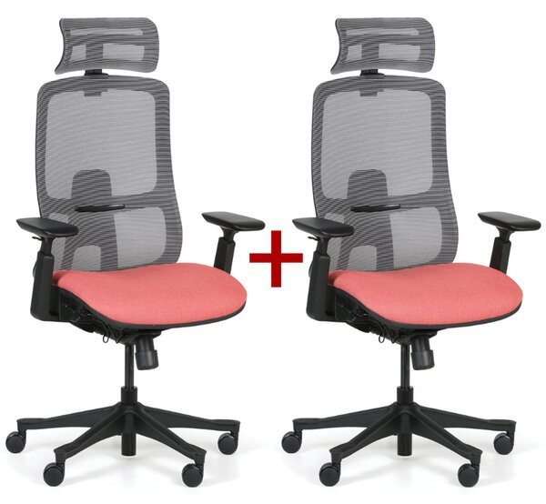Kancelářská židle JANE 1+1 ZDARMA, červená