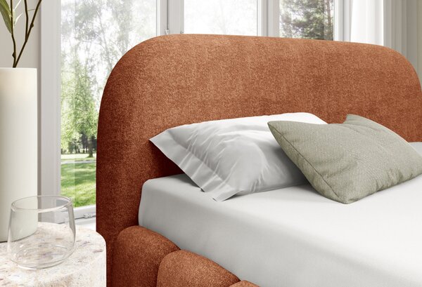 Designová jednolůžková postel 120x200 BERLA - cihlová