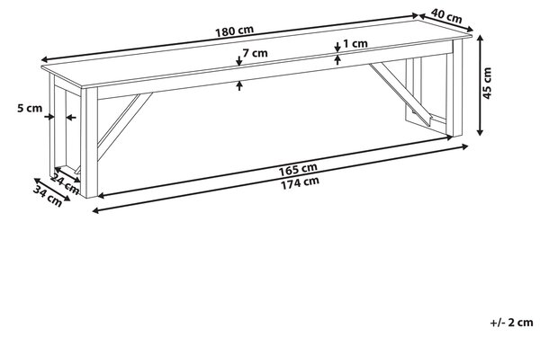 Zahradní lavice NOTTERI 180 cm Beton Šedá