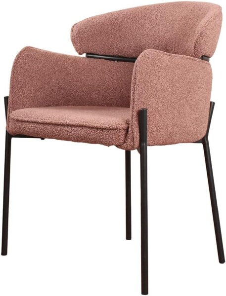 Jídelní židle s potahem z boucle látky, barva rezavě hnědá, moderní design, 1 kus, vhodná do jídelny