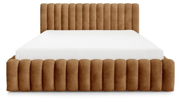 Čalouněná jednolůžková postel 120x200 BENRA - koniak