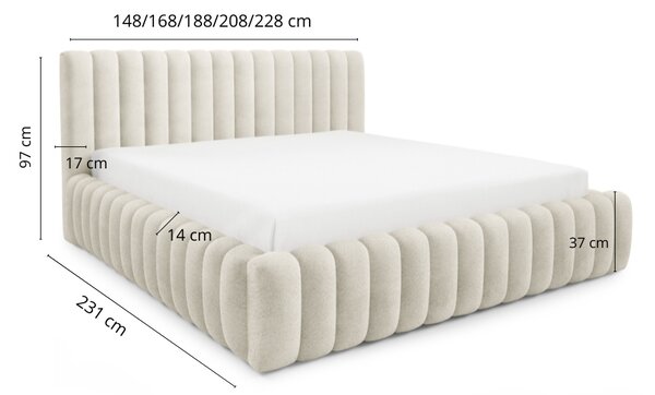 Čalouněná jednolůžková postel 120x200 BENRA - tmavě béžová