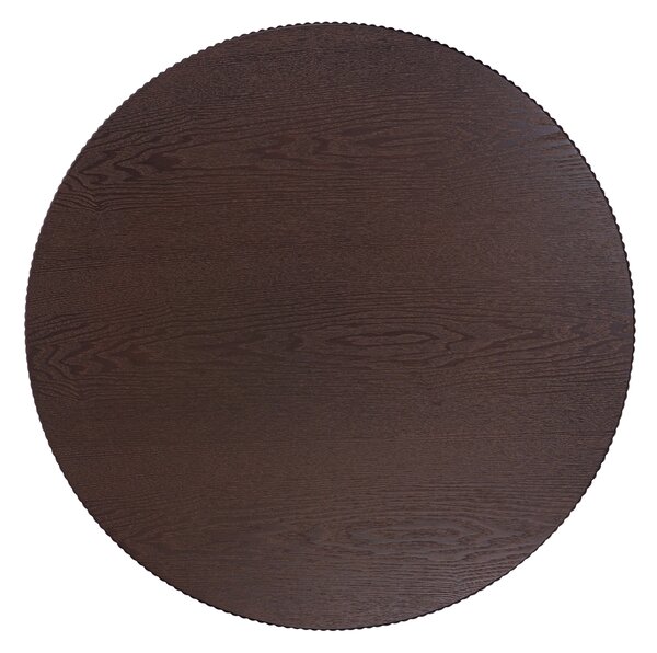 Konferenční stolek Corbi 80 cm do obývacího pokoje - tmavý ořech / černá matná