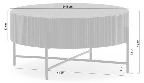 Konferenční stolek Corbi 80 cm do obývacího pokoje - tmavý ořech / černá matná