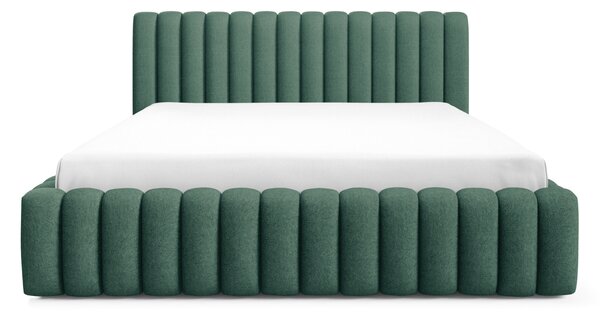 Čalouněná jednolůžková postel 120x200 BENRA - láhvově zelená