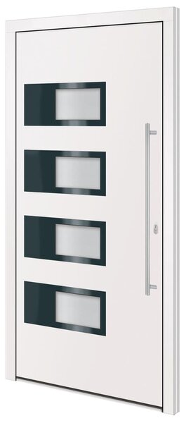 Vchodové dveře bílé 100 x 200 cm hliník a PVC 3157062