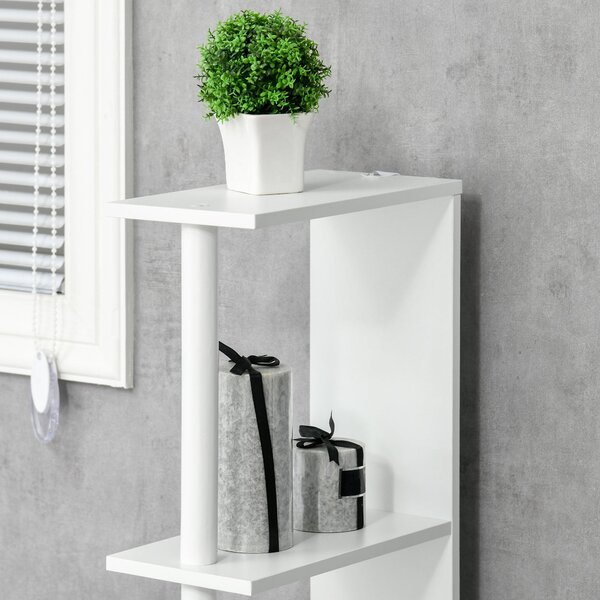 Kleankin koupelnový sloupek se 2 policemi a 2 skříňkami, vysoký úložný kabinet do koupelny v MDF, 15,2x29,8x118 cm, přírodní dřevo | Aosom