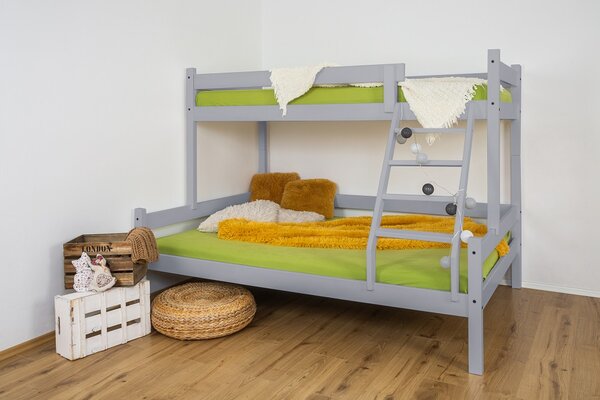 MAXIDO Dětská patrová postel Nela 200x140 šedá (Český výrobek)
