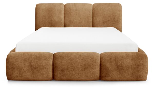 Čalouněná jednolůžková postel 120x200 BORA - koniak