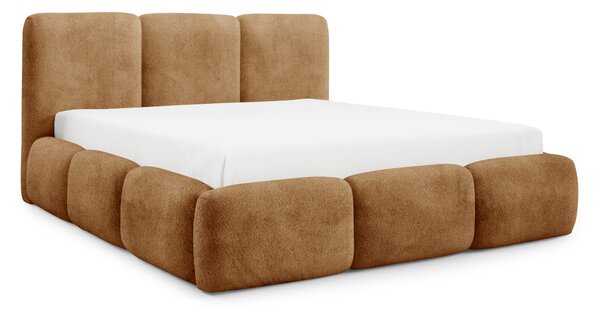 Čalouněná jednolůžková postel 120x200 BORA - koniak