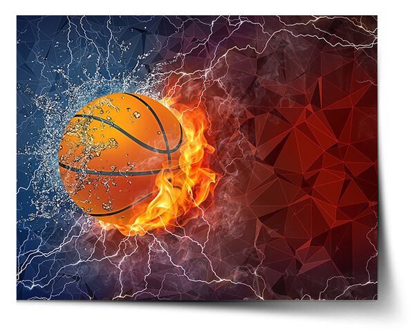 Plakát SABLIO - Basketbalový míč 60x40 cm