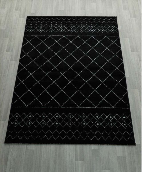 AYYLDIZ Kusový černý koberec Lucca 1830/Black Rozměry: 80 x 150