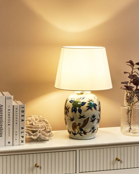 Stolní lampa SUNJA Porcelán Bílá/Modrá