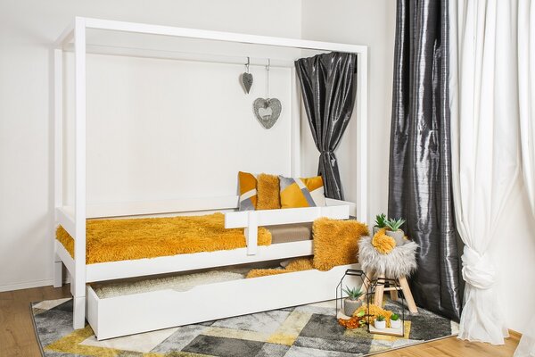 MAXIDO Dětská postel domeček Vali s přistýlkou 160x80 - Bílá