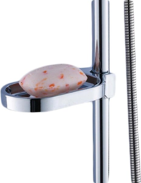Držák na mýdlo do sprchy, chromovaný, nastavitelný, pro trubku o průměru 22 mm, dávkovač mýdla do koupelny
