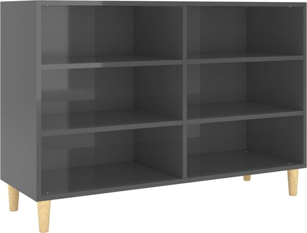 Příborník 103,5 x 35 x 70 cm kompozitní dřevo šedá s vysokým leskem