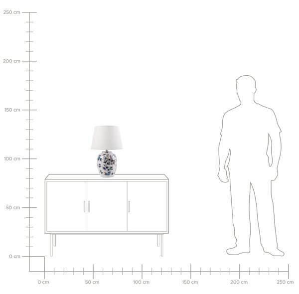 Stolní lampa SUNJA Porcelán Bílá/Modrá