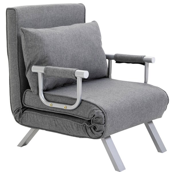 HOMCOM Skříňová pohovka s opěrkou 3-v-1 Skládací křeslo pro hosty Skládací matrace Skládací postel Chaise Lounge Multifunkční polyester s povrchovou ú