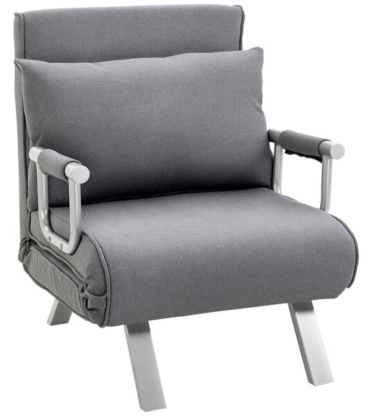 HOMCOM Skříňová pohovka s opěrkou 3-v-1 Skládací křeslo pro hosty Skládací matrace Skládací postel Chaise Lounge Multifunkční polyester s povrchovou ú