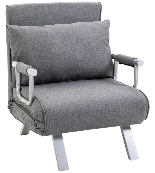 HOMCOM Skříňová pohovka s opěrkou 3-v-1 Skládací křeslo pro hosty Skládací matrace Skládací postel Chaise Lounge Multifunkční polyester s povrchovou ú