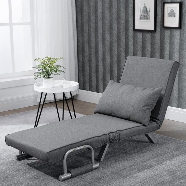 HOMCOM Skříňová pohovka s opěrkou 3-v-1 Skládací křeslo pro hosty Skládací matrace Skládací postel Chaise Lounge Multifunkční polyester s povrchovou ú
