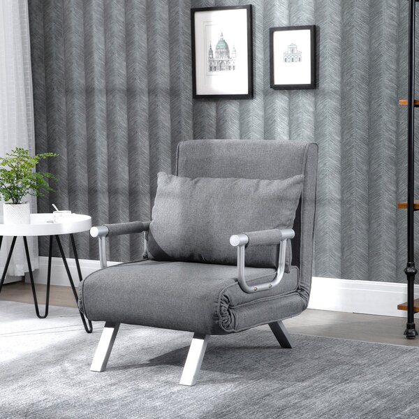 HOMCOM Skříňová pohovka s opěrkou 3-v-1 Skládací křeslo pro hosty Skládací matrace Skládací postel Chaise Lounge Multifunkční polyester s povrchovou ú