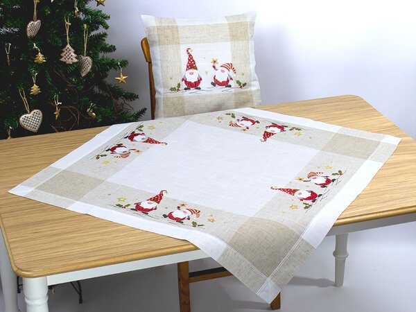 Vánoční vyšívaný ubrus Santa Claus TiaHome - 40x85 cm