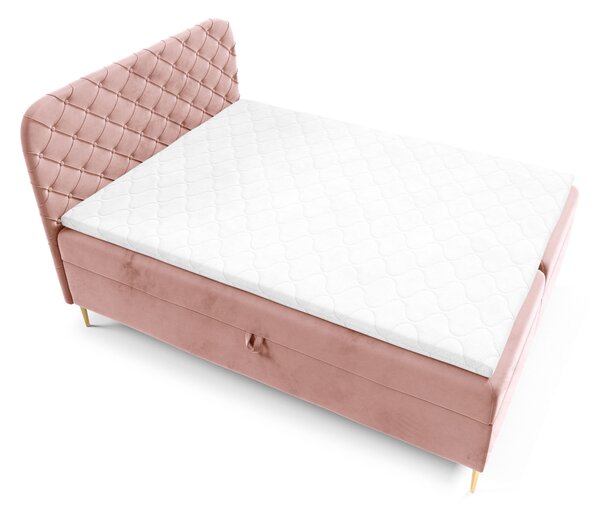 Kontinentální čalouněná postel 120x200 SEPSERA - růžová + topper ZDARMA
