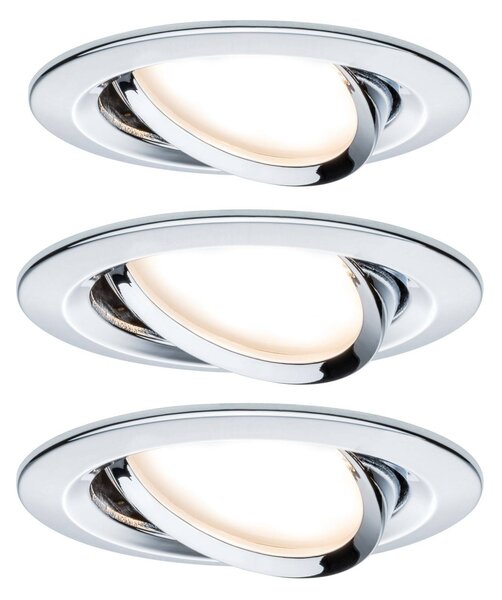 Paulmann 93452 Nova vestavné svítidlo, LED, LED, 18 W, chrom (lesklý), sada 3 ks