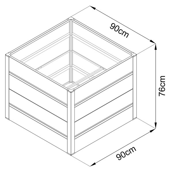 Rojaplast vyvýšený záhon plechový PREMIUM 90x90x76cm