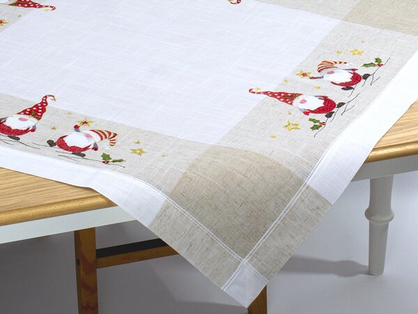 Vánoční vyšívaný ubrus Santa Claus TiaHome - 40x85 cm