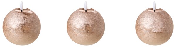 Sada 3 LED svíček AMBROSIA 11 cm Zlatá