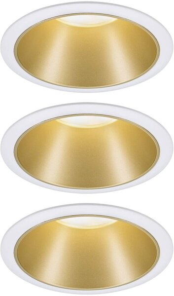 Paulmann 93406 Cole Coin vestavné svítidlo, LED, 6.50 W, bílá, zlatá, sada 3 ks